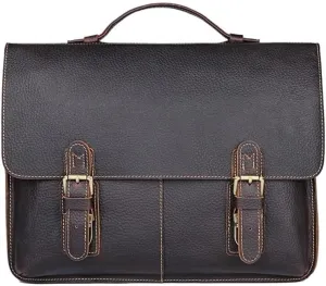 Men's Vintage Distressed Leather Shoulder Bag Outdoor Anti Theft Travel Casual Events Sling Bag for 15.6" Laptop