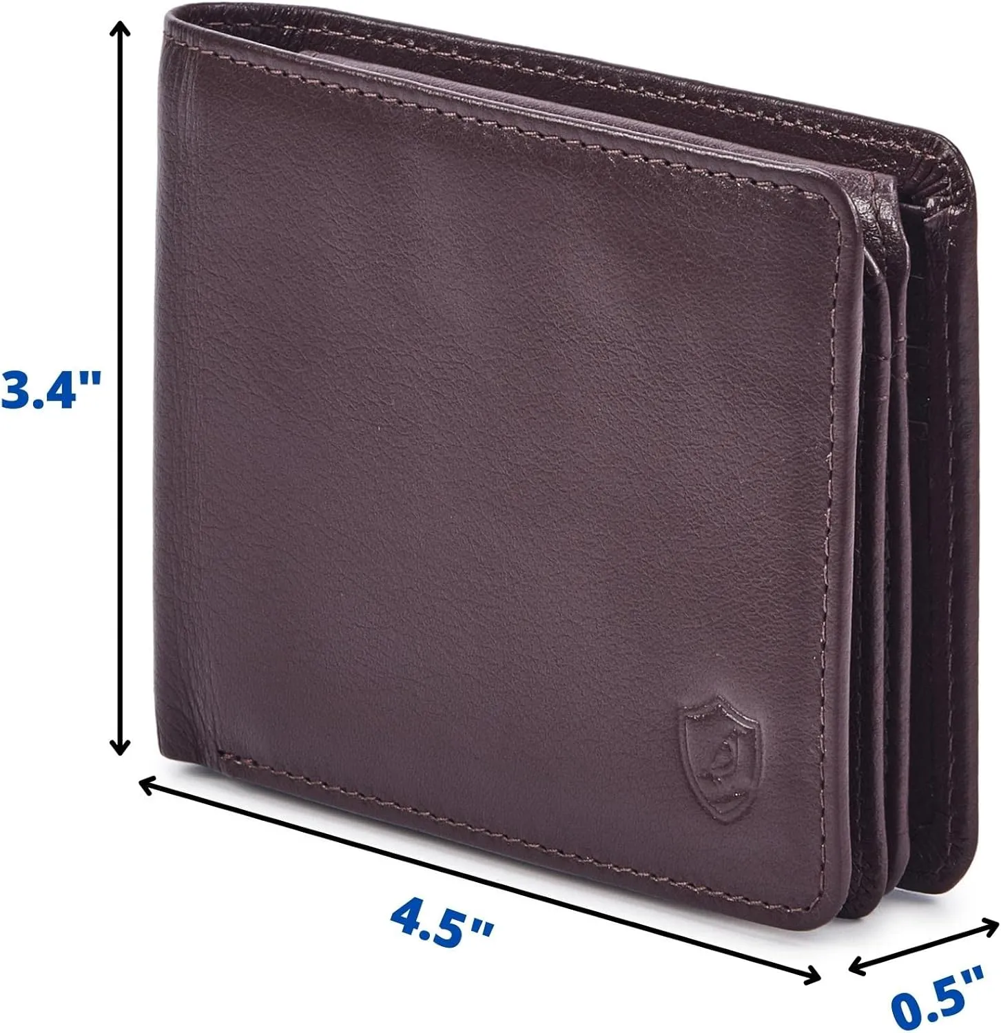 Mens Wallet Real Leather Bifold RFID Blocking High Capacity Card Case with 2 ID Window in Gift Box (Nappa, Chocolate)