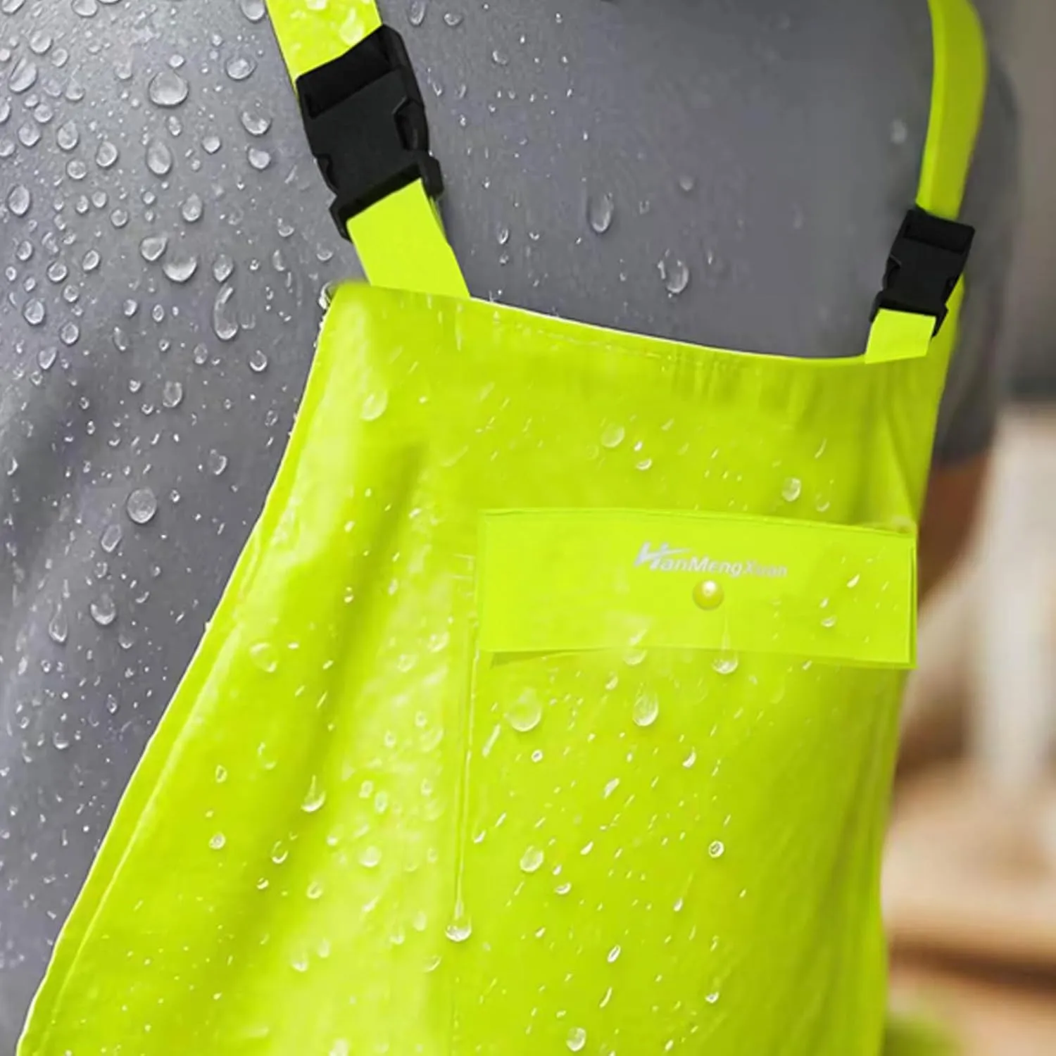Men's Waterproof Rain Bib Overalls - Windproof Adjustable Outdoor Fishing Workwear Pants