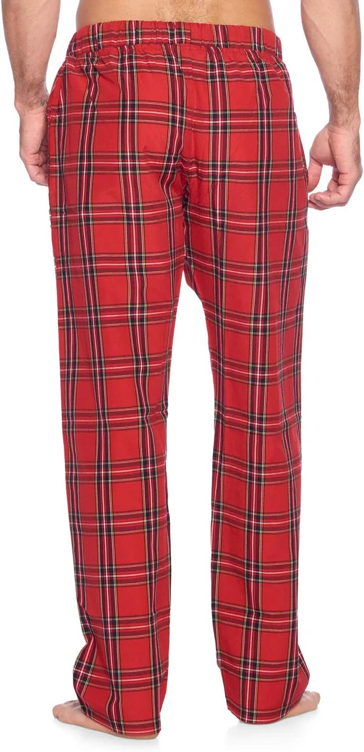 Men’s Woven Plaid Sleep Pajama Pants Long PJ Sleepwear & Loungewear Bottoms