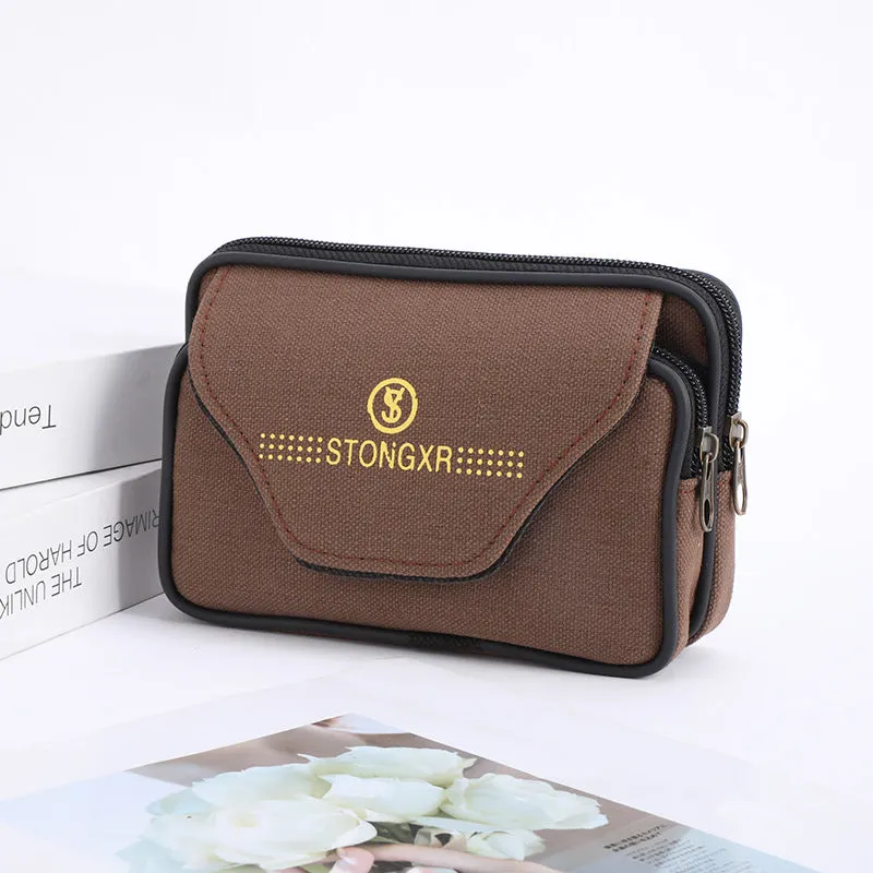 Men's Zip Canvas Mobile Construction Site Work Men's Waist Packs
