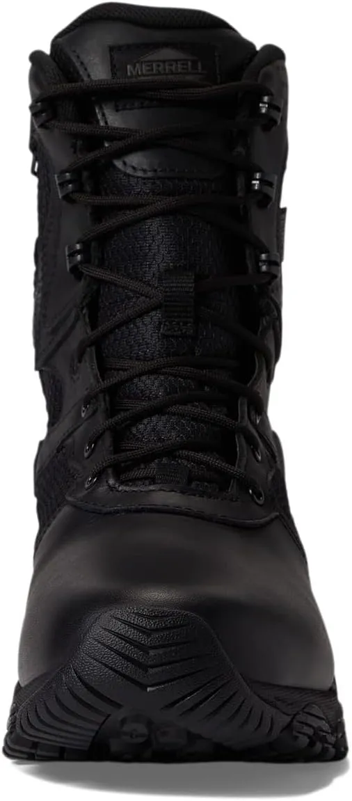 Merrell Men's Moab 3 8" Tactical Response Zip Waterproof Boots, Full Grain Leather & Mesh Upper Combat Work & Outdoor Shoes