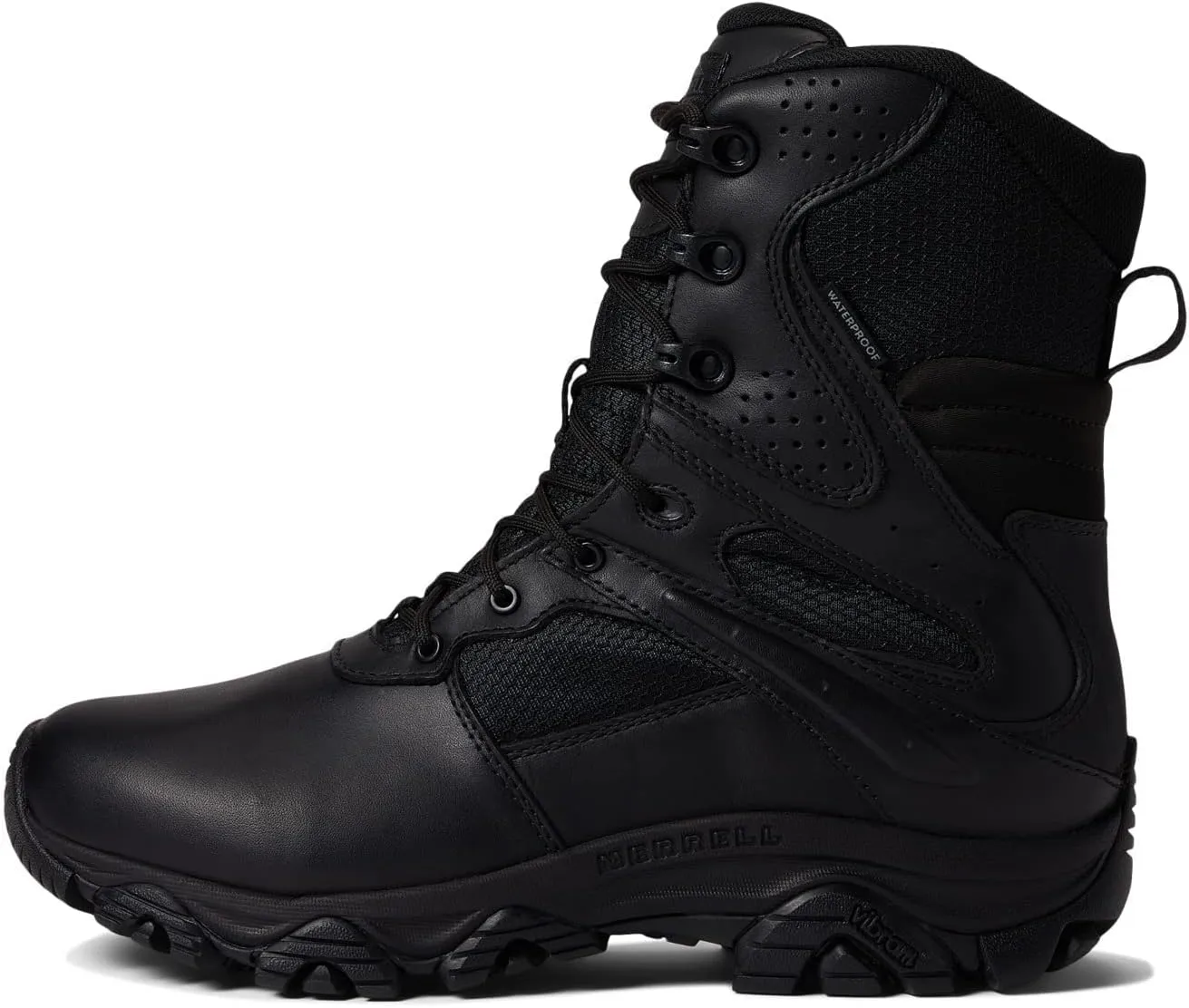 Merrell Men's Moab 3 8" Tactical Response Zip Waterproof Boots, Full Grain Leather & Mesh Upper Combat Work & Outdoor Shoes