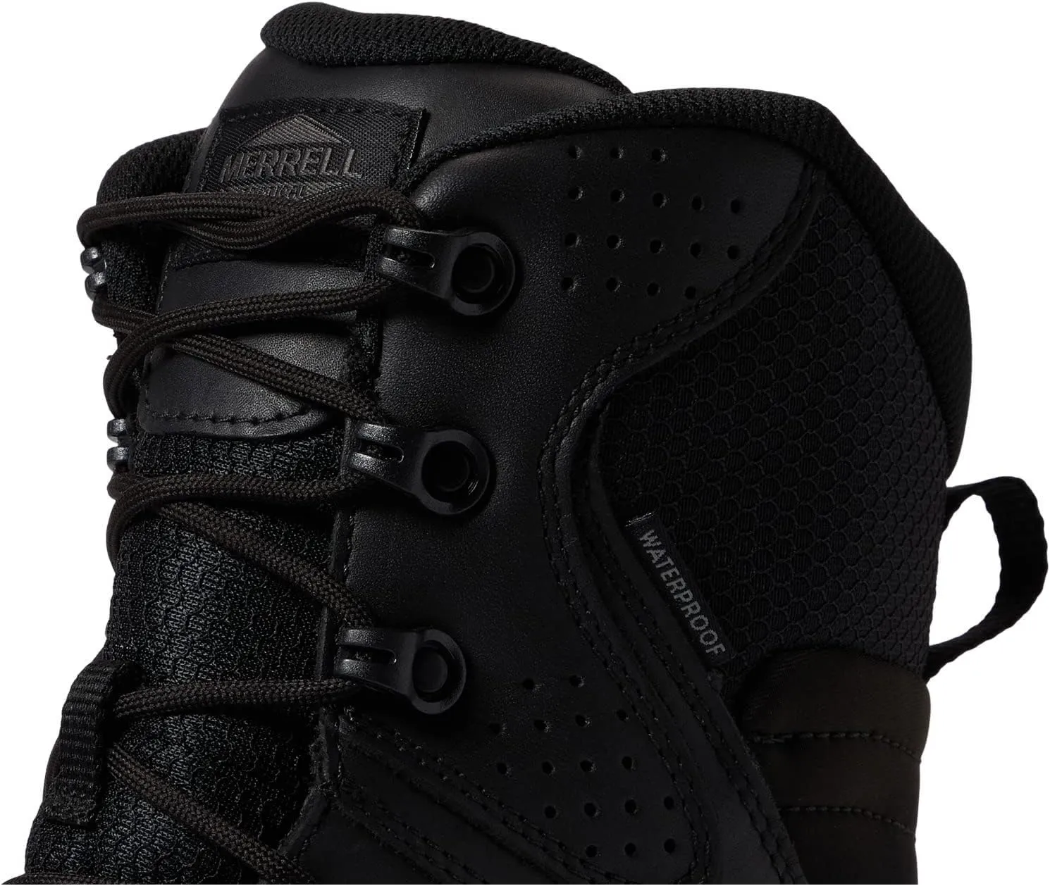 Merrell Men's Moab 3 8" Tactical Response Zip Waterproof Boots, Full Grain Leather & Mesh Upper Combat Work & Outdoor Shoes