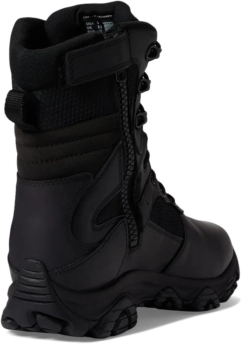 Merrell Men's Moab 3 8" Tactical Response Zip Waterproof Boots, Full Grain Leather & Mesh Upper Combat Work & Outdoor Shoes