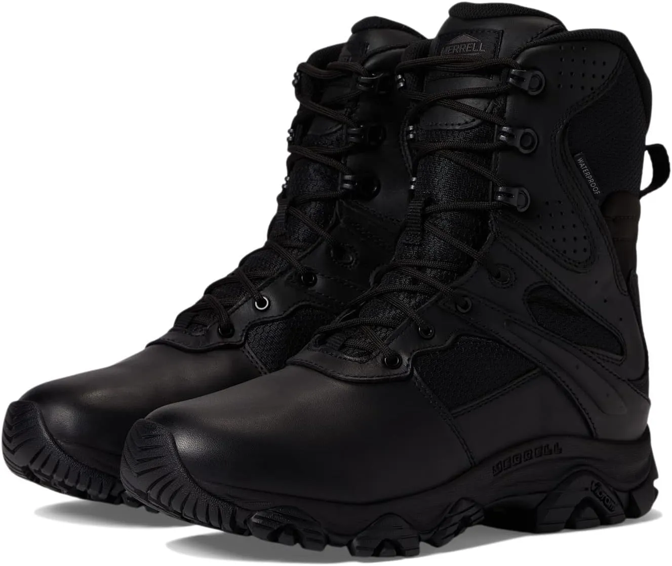 Merrell Men's Moab 3 8" Tactical Response Zip Waterproof Boots, Full Grain Leather & Mesh Upper Combat Work & Outdoor Shoes