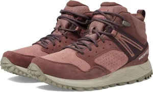 Merrell Women's Wildwood Mid Leather Waterproof Hiking Boot, Marron/Burlwood, 5.5