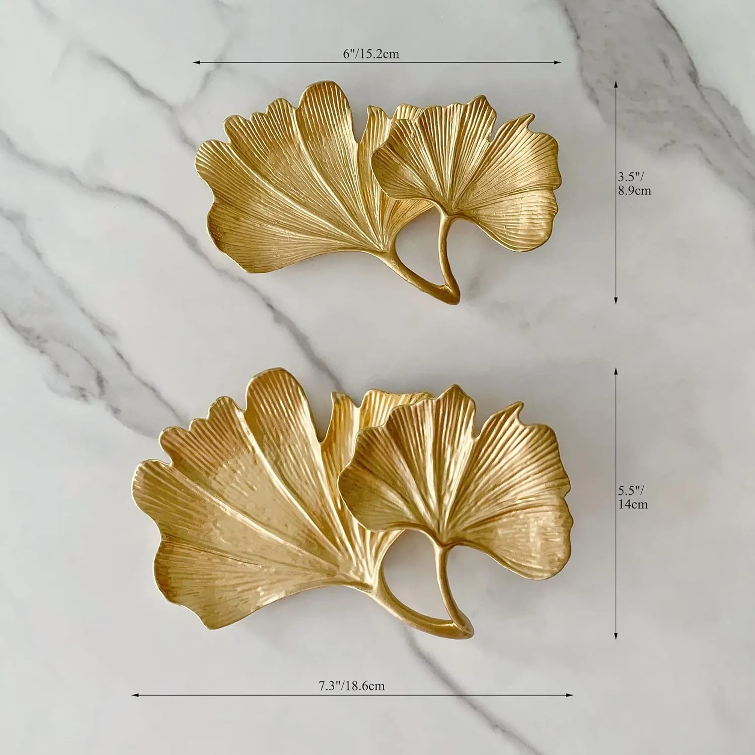 Metal Jewelry Dish, Small Leaf Shaped Ring Holder Jewelry Organizer, Trinket Dish Vanity Tray for Dresser Christmas Birthday Wedding Gifts