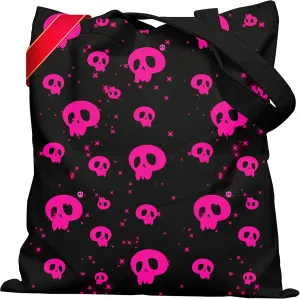 METALPHA Tote Bag, Cute Big Designed Aesthetic Cottagecore Coquette Canvas Tote Bags with Snap and Zippered Pockets for Women