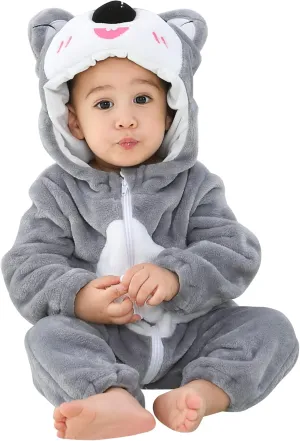 MICHLEY Unisex Baby Animal Costume Winter Autumn Hooded Romper Halloween Cosplay Jumpsuit Outfits