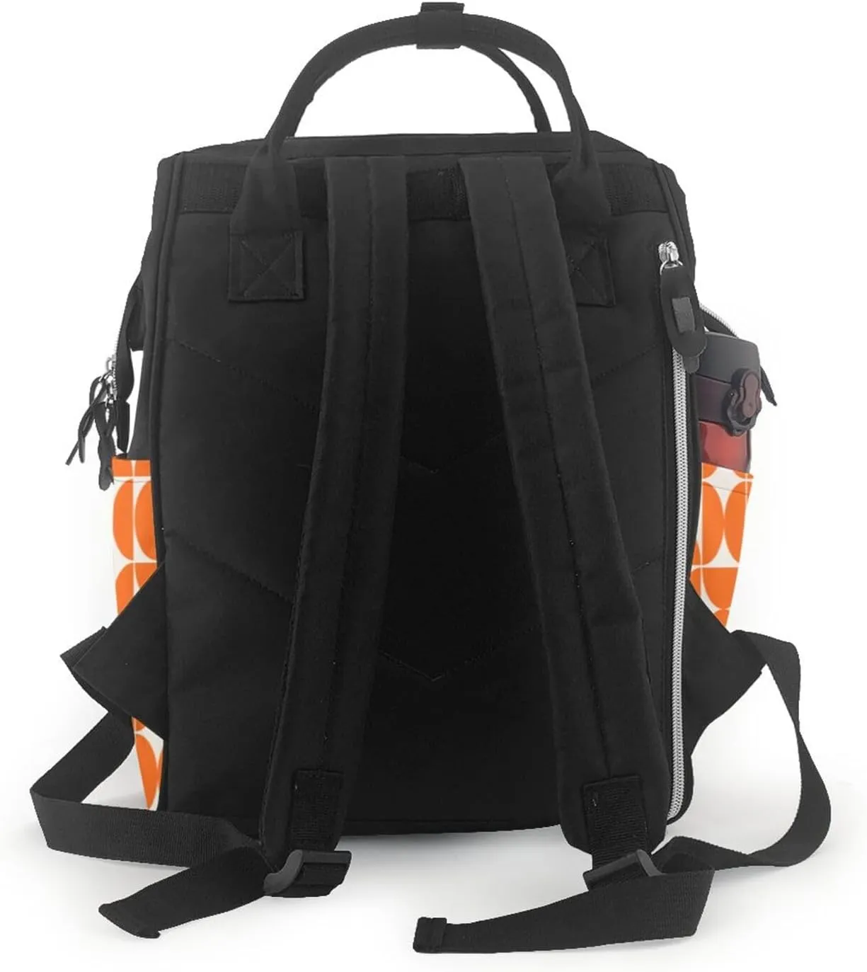 Mid Century Modern Geometric Orange Art Print Large Capacity Mummy Maternity Bag Multifunctional Diaper Backpack 3D Print Travel Backpack