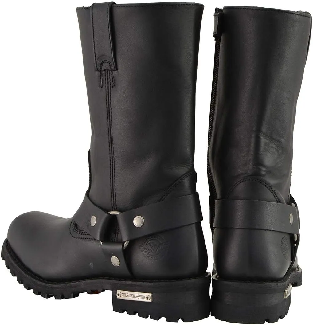 Milwaukee Leather Men's Classic Premium Leather Harness Motorcycle Boots Collection - 13W