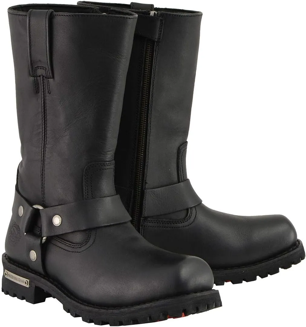 Milwaukee Leather Men's Classic Premium Leather Harness Motorcycle Boots Collection - 13W