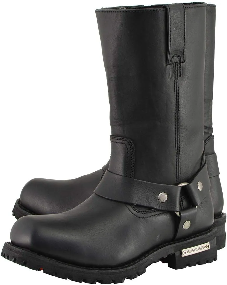 Milwaukee Leather Men's Classic Premium Leather Harness Motorcycle Boots Collection - 13W
