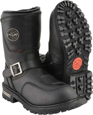 Milwaukee Leather Men’s Premium Leather Classic Engineer Motorcycle Riding Boots Collection - 15W