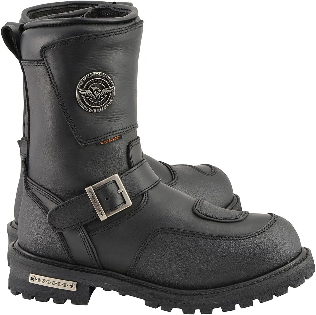 Milwaukee Leather Men’s Premium Leather Classic Engineer Motorcycle Riding Boots Collection - 15W