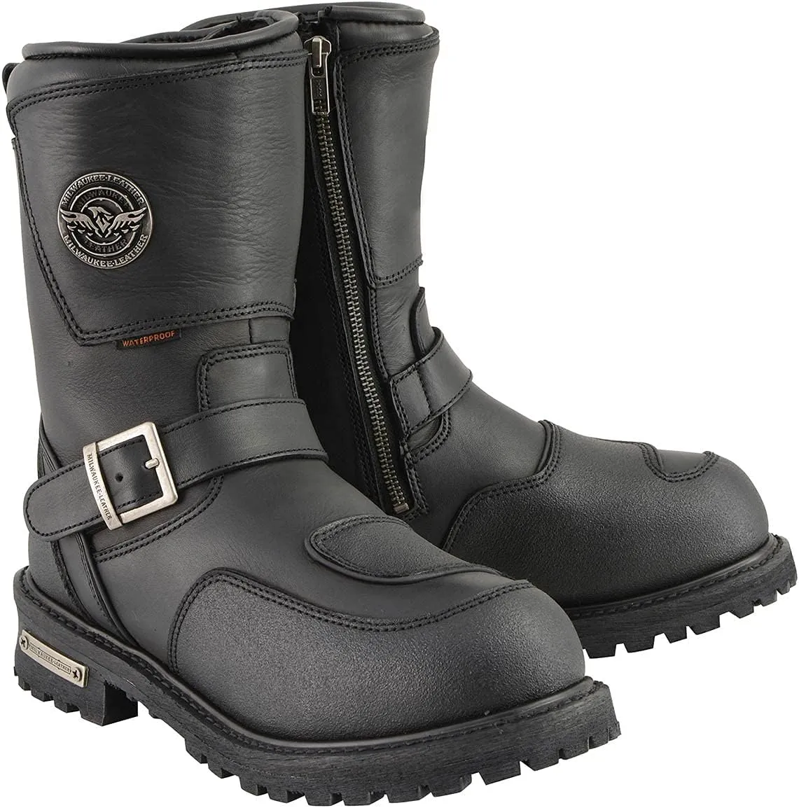Milwaukee Leather Men’s Premium Leather Classic Engineer Motorcycle Riding Boots Collection - 15W