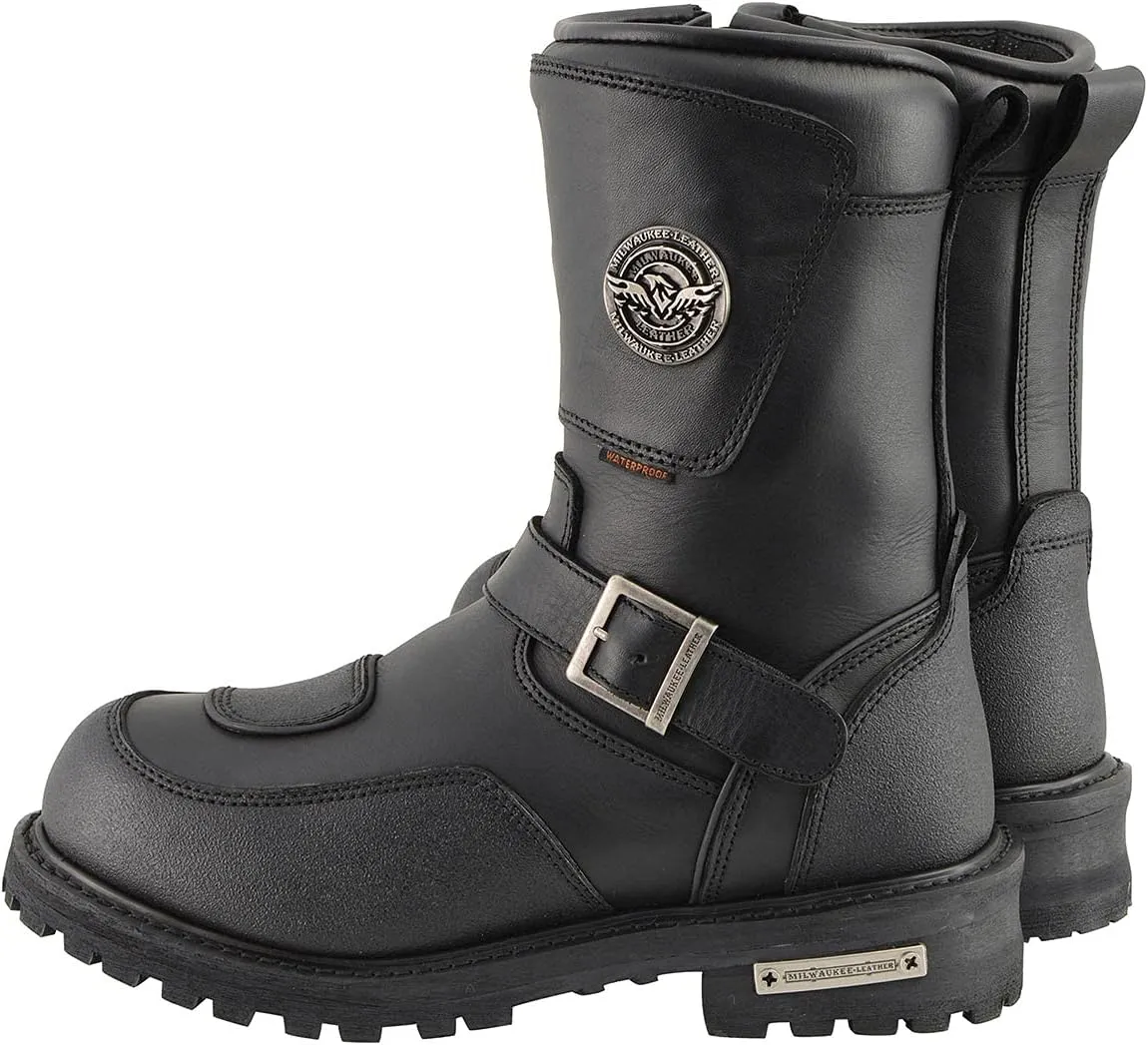 Milwaukee Leather Men’s Premium Leather Classic Engineer Motorcycle Riding Boots Collection - 15W