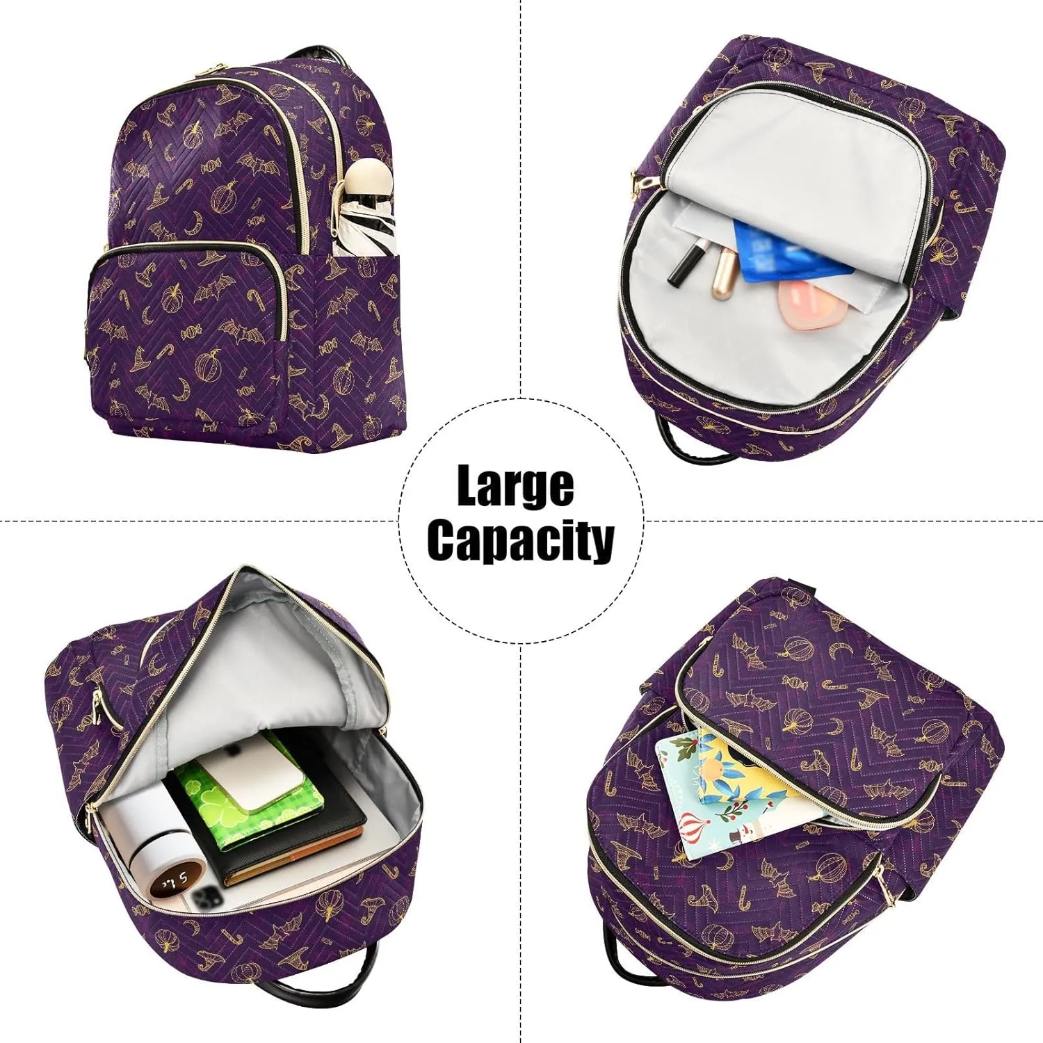 Mini Backpack Halloween Bats Fashion Backpack Purse for Women,Handbag Shoulder Bag Casual Daypack, Ladies Gift for College Work（S）