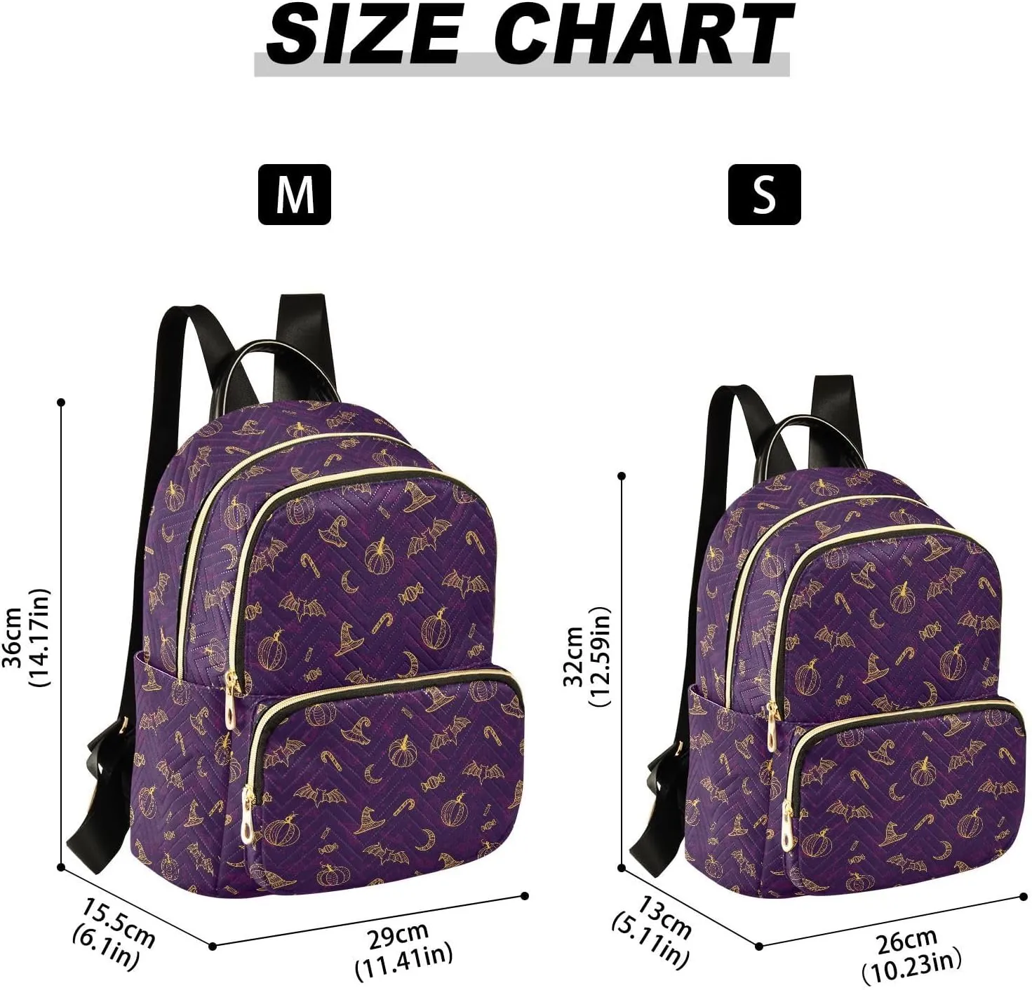 Mini Backpack Halloween Bats Fashion Backpack Purse for Women,Handbag Shoulder Bag Casual Daypack, Ladies Gift for College Work（S）