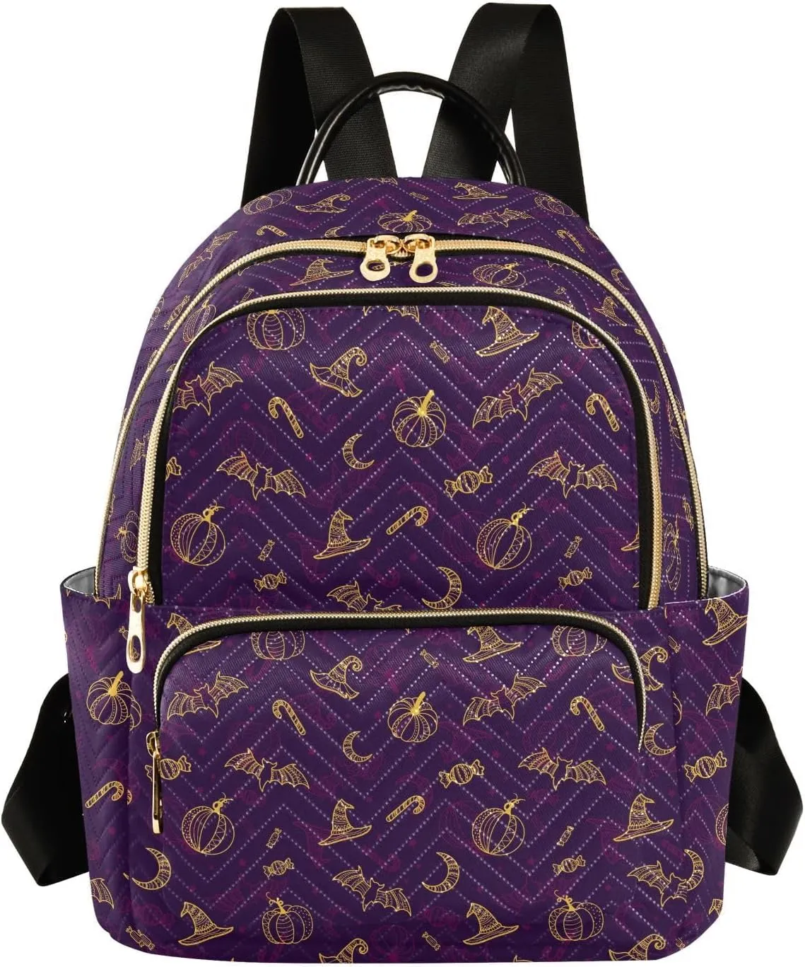 Mini Backpack Halloween Bats Fashion Backpack Purse for Women,Handbag Shoulder Bag Casual Daypack, Ladies Gift for College Work（S）