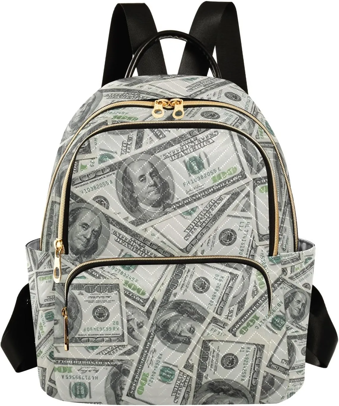 Mini Backpack Money Print Fashion Backpack Purse for Women,Handbag Shoulder Bag Casual Daypack, Ladies Gift for College Work (S)