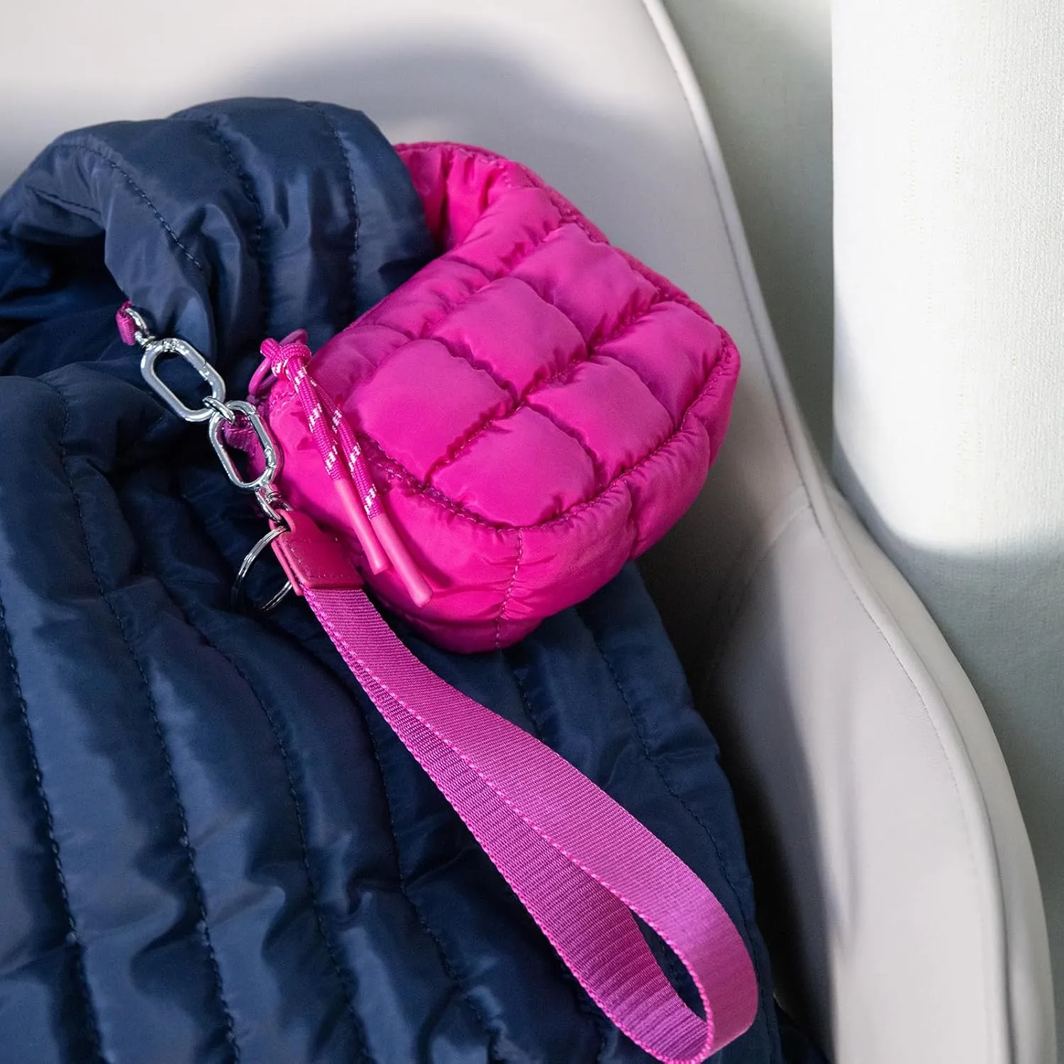 Mini Quilted Wristlet Bag for Women, Puffer Handbags,Evening Bags,Charm Lipstick Bag,Cute bag Charm for Gift