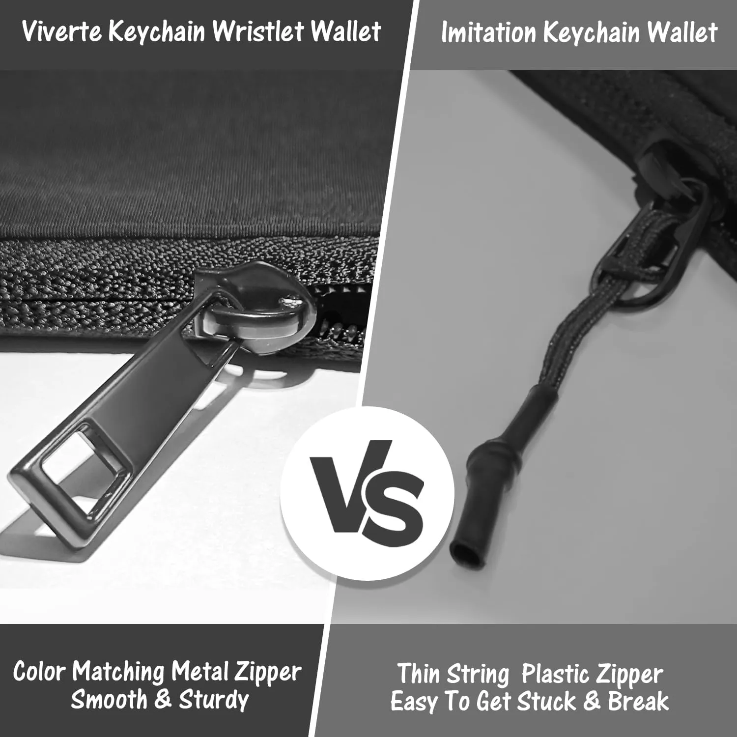 Mini Zip Around Wristlet Wallets for Women Small Portable Coin Purse Dual Pouch Keychain Wristlet Gifts for Women Travel Sports Outdoors (Dark Gray)