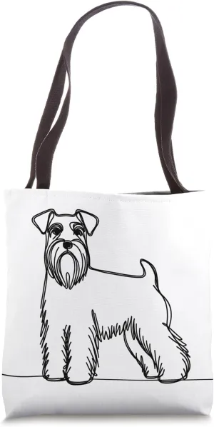 Minimalist Miniature Schnauzer, Cute Schnauzer One-line Art Tote Bag
