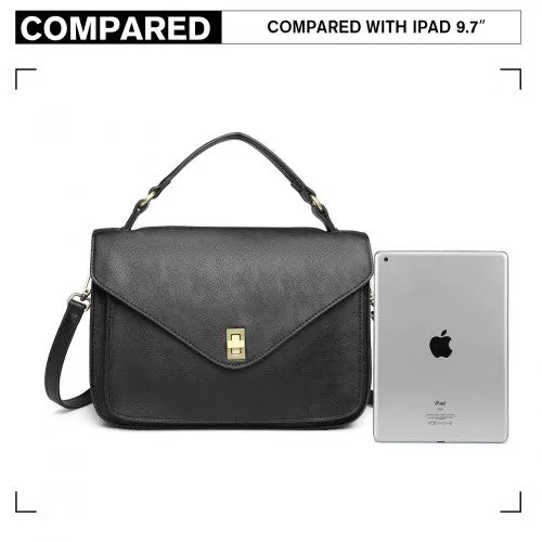 Miss Lulu Functional Satchel Handbag - Black