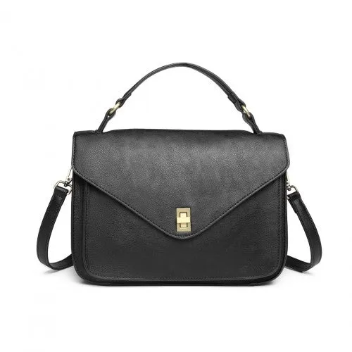 Miss Lulu Functional Satchel Handbag - Black