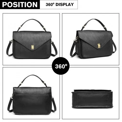 Miss Lulu Functional Satchel Handbag - Black