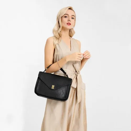Miss Lulu Functional Satchel Handbag - Black