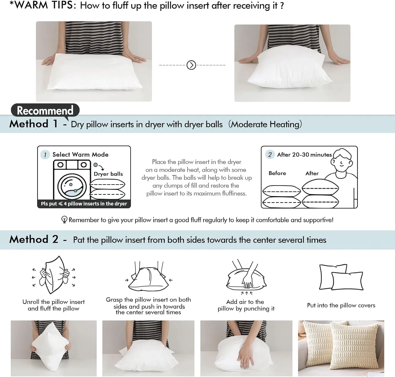 MIULEE Pack of 2 18x18 Outdoor Pillow Inserts, Outdoor Throw Pillows Water-Resistant Decorative Premium Square Pillow Stuffer Sham for Porch Swing Couch Sofa Cushion Patio Furniture