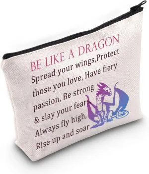 MNIGIU Dragon Cosmetic Makeup Bag Dragon Lover Gift Be Like A Dragon Zipper Pouch Bag (dragon bag)