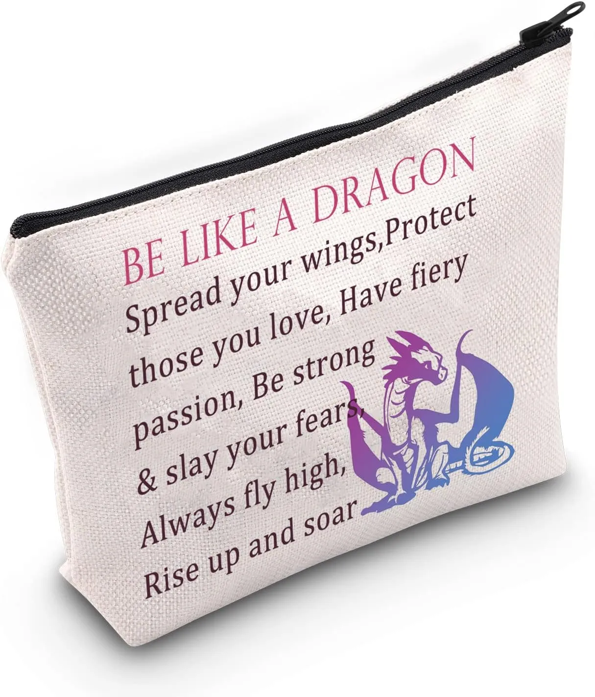 MNIGIU Dragon Cosmetic Makeup Bag Dragon Lover Gift Be Like A Dragon Zipper Pouch Bag (dragon bag)