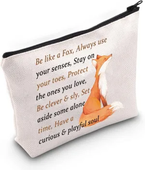 MNIGIU Fox Cosmetic Makeup Bag Fox Lover Gift Be Like A Fox Gift Zipper Travel Toiletry Bag (be like fox bag)