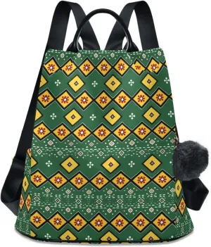 MNSRUU Women Backpack Purse Retro Flowers Boho Backpack for Women Anti-theft Shoulder Bag Carry On Backpack Lightweight Rucksack Fashion Travel Ladies Bags