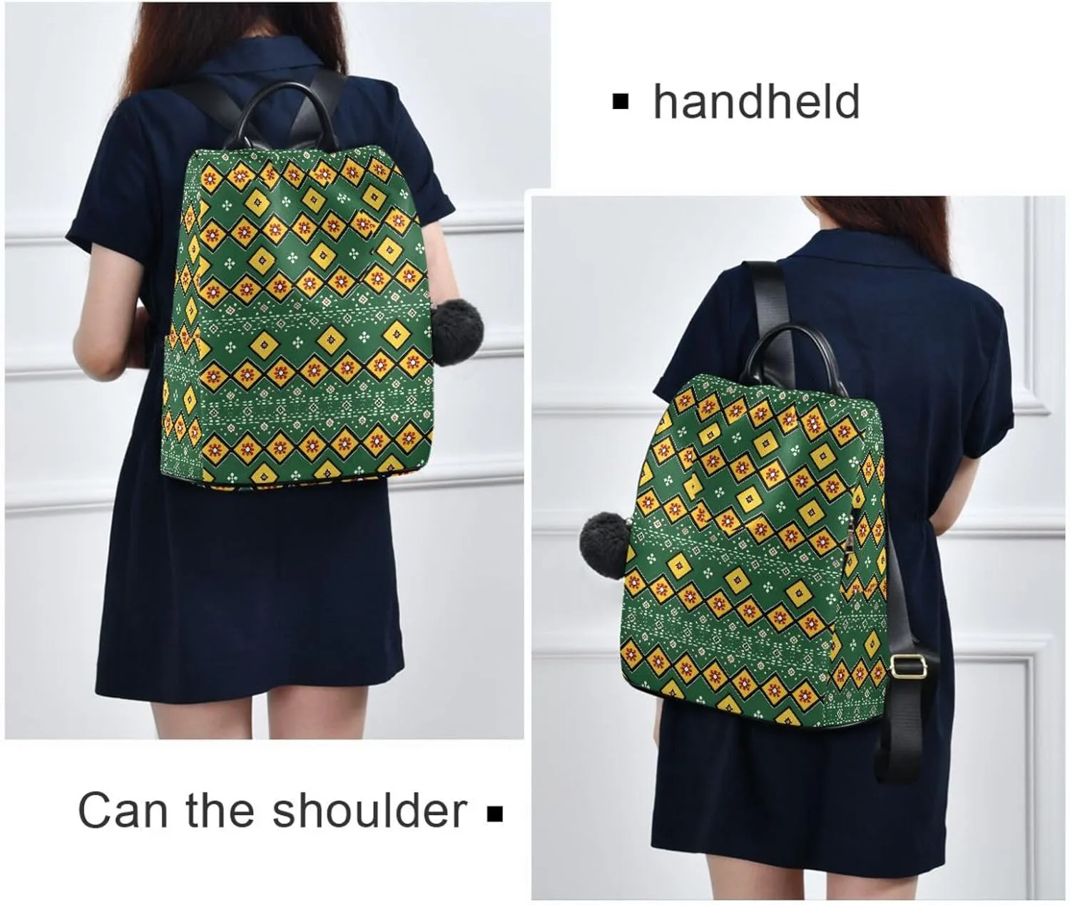 MNSRUU Women Backpack Purse Retro Flowers Boho Backpack for Women Anti-theft Shoulder Bag Carry On Backpack Lightweight Rucksack Fashion Travel Ladies Bags