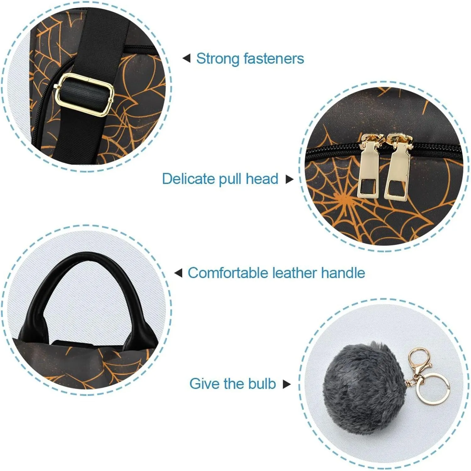 MNSRUU Women Backpack Purse Spiders and Webs Halloween Backpack for Women Anti-theft Shoulder Bag Carry On Backpack Lightweight Rucksack Fashion Travel Ladies Bags
