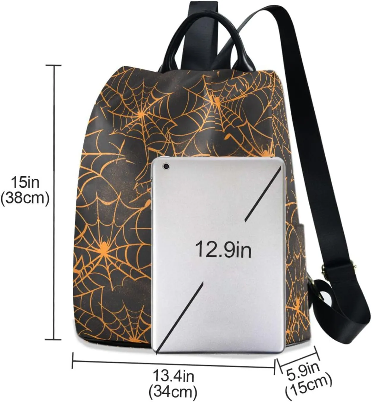 MNSRUU Women Backpack Purse Spiders and Webs Halloween Backpack for Women Anti-theft Shoulder Bag Carry On Backpack Lightweight Rucksack Fashion Travel Ladies Bags