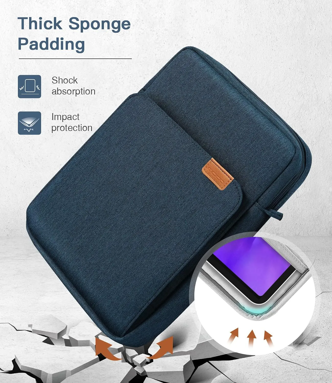 MoKo 9-11 Inch Tablet Sleeve Bag Handle Carrying Case with Shoulder Strap Fits 11inch iPad Air M3, iPad A16 2025, Pro 11 inch, iPad 10/9/8/7th Gen, Tab S8/S9 11", Indigo