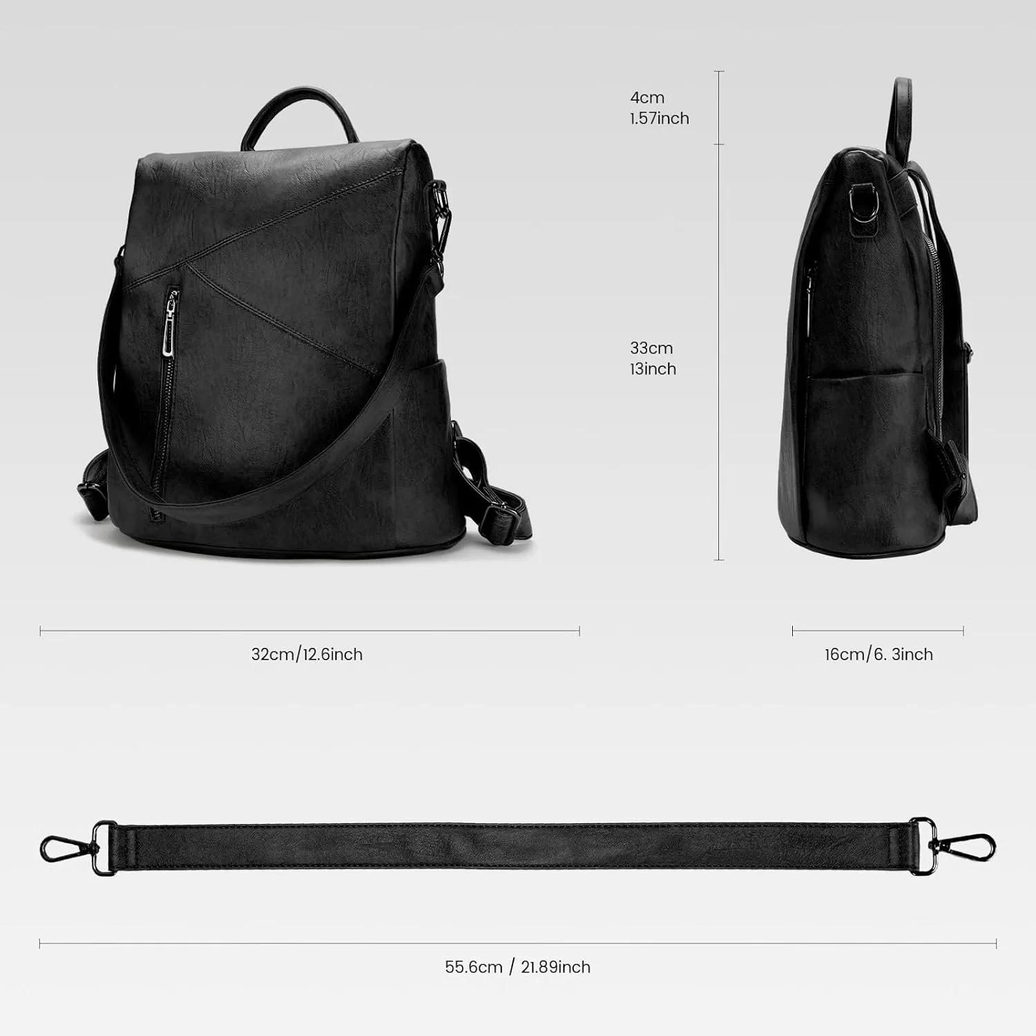 molshine Anti Theft Backpack,Fashion Casual Travel PU Leather Daypack Bag Shoulder Rucksack Handbags for Women HB041