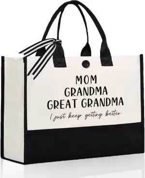 Mom Grandma Great Grandma Gifts, Functional Tote Bag, Birthday Gifts for Nana Granny Grandmother