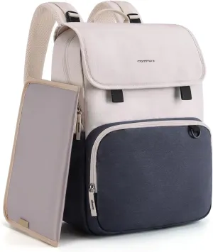 mommore Diaper Bag Backpack Unisex Baby Bag Large Diaper Bag with Changing Pad, Insulated Pockets, Stroller Buckles, Durable Travel Backpack with Luggage Strap