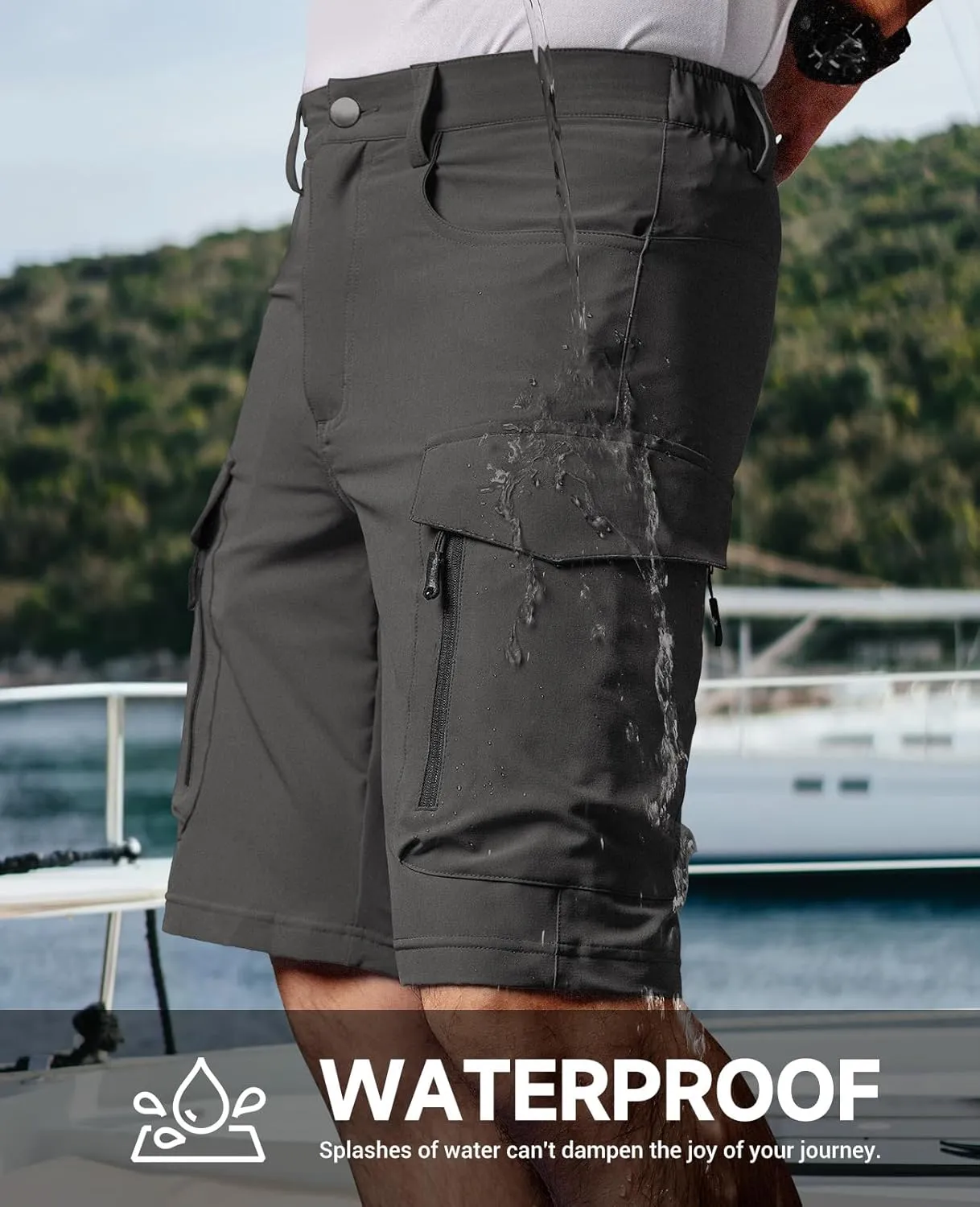 Moosehill Men's Hiking Cargo Shorts with 7 Pockets Quick Dry for Casual Work