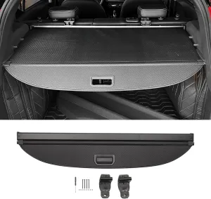 Motoforti Car Trunk Retractable Cargo Cover for Nissan Kicks 2018-2024 Rear Trunk Parcel Shelf Luggage Security Shield Shade, Canvas, Carbon Fiber Black