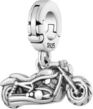 Motorcycle Retro Multi-Clasp Clip On Pendant 925 Sterling Silver Charm For Pandora & Other Charm Bracelets/Necklaces