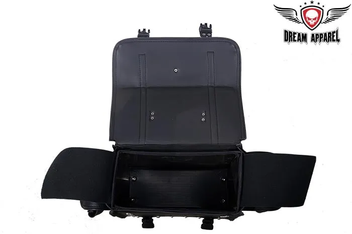 Motorcycle Sissy Bar Bag With Studs & Velcro