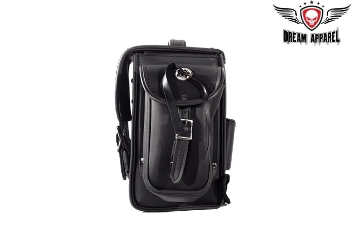 Motorcycle Sissy Bar Bag With Studs & Velcro